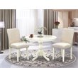 Pemberly Row 3-Piece Wood Dining Set with High Back Chairs in White/Cream
