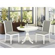 Pemberly Row 3-Piece Wood Dining Set in Linen White & Shitake Finish