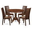 Pemberly Row 5-Piece Wood Dining Table Set in Mahogany Finish