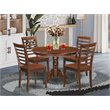 Pemberly Row 5-Piece Wood Table and Chair Dining Set in Mahogany