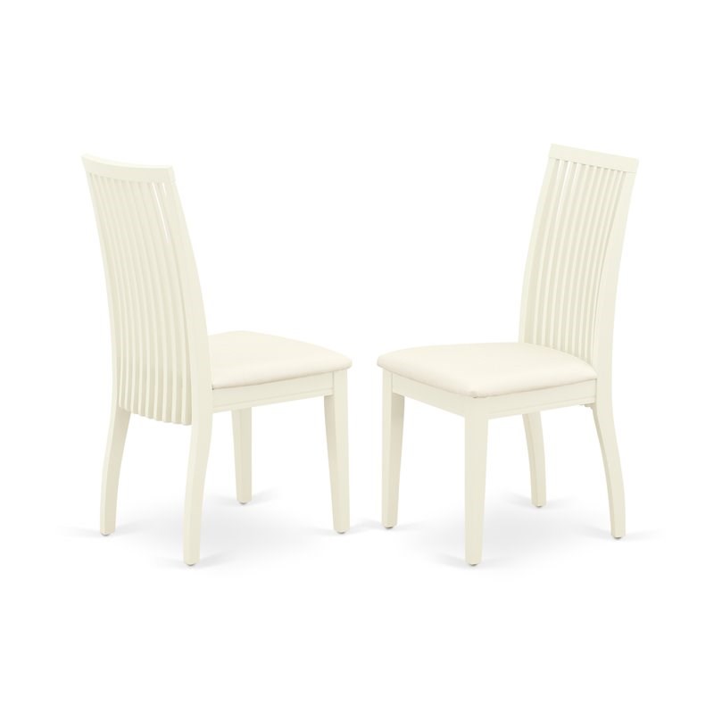 Pemberly Row 5-Piece Dining Set with Linen Fabric Chairs and White Table