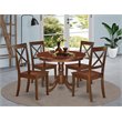 Pemberly Row 5-Piece Mahogany Dining Set with Round Wood Table