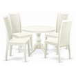 Pemberly Row 5-Piece Wood Dining Set in Rustic Linen White Finish