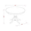 Pemberly Row 3-Piece Dining Set with Round Cappuccino Table and Chairs