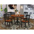 Pemberly Row 5-Piece Wood Dining Set with Slatted Chairs in Black
