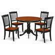 Pemberly Row 5-Piece Wood Dining Set with Slatted Chairs in Black