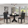 Pemberly Row 3-Piece Wood Dining Set with High Back Chairs in Black