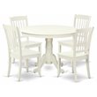 Pemberly Row 5-Piece Oval Wood Dining Table Set in Linen White Finish