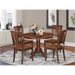 Pemberly Row 5-Piece Round Wood Kitchen Set in Mahogany Finish