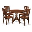 Pemberly Row 5-Piece Round Wood Kitchen Set in Mahogany Finish