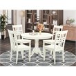 Pemberly Row 5-Piece Wood Dinette Set with Linen White Finish