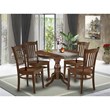 Pemberly Row 5-Piece Wood Kitchen Table and Chairs in Mahogany
