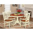 Pemberly Row 5-Piece Wood Dining Table Set in Buttermilk and Cherry