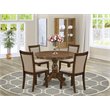 Pemberly Row 5-Piece Wooden Dining Set in Walnut and Light Tan