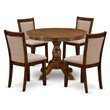 Pemberly Row 5-Piece Wooden Dining Set in Walnut and Light Tan