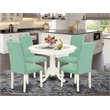 Pemberly Row 5-piece Wood Dining Set in Linen White and Pond