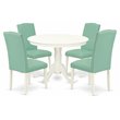 Pemberly Row 5-piece Wood Dining Set in Linen White and Pond