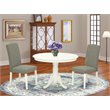 Pemberly Row 3-Piece Wood Dining Set in Linen White and Dark Shitake