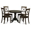 Pemberly Row 5-Piece Kitchen Table and Chair Set in Cappuccino Wood
