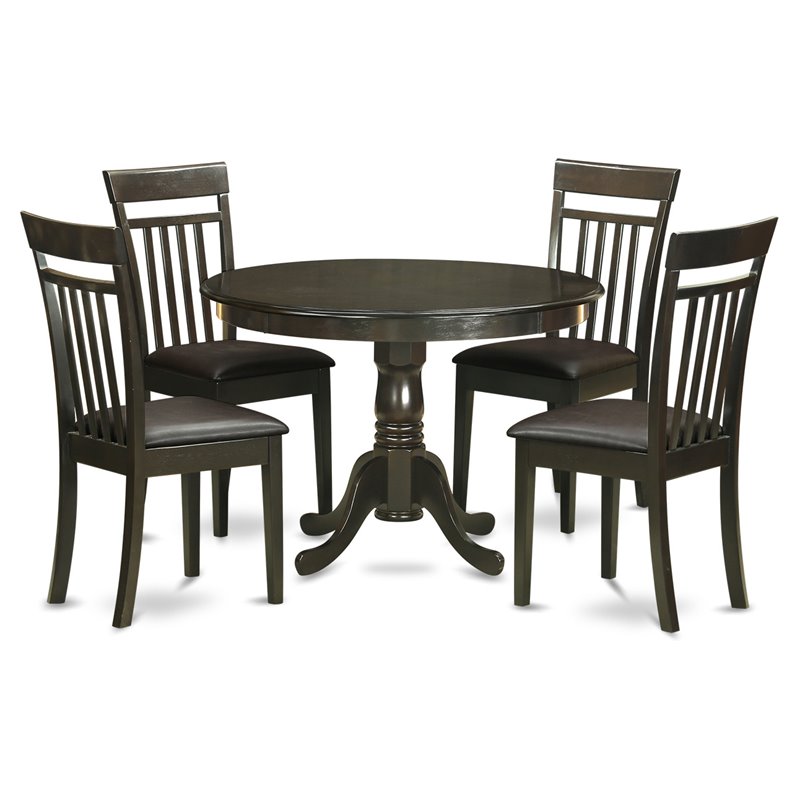 Pemberly Row 5-Piece Table and Dining Chair Set in Cappuccino Finish