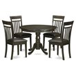 Pemberly Row 5-Piece Table and Dining Chair Set in Cappuccino Finish