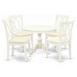 Pemberly Row 5-Piece Wood Dining Table Set in Linen White Finish