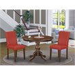 Pemberly Row 3-Piece Wood Dining Set with Round Table in Mahogany Finish