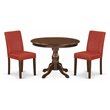 Pemberly Row 3-Piece Wood Dining Set with Round Table in Mahogany Finish