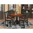 Pemberly Row 5-Piece Wood Dining Set with Faux Leather Chairs in Black