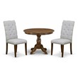 Pemberly Row 3-piece Round Wood Dining Set in Acacia Walnut/Gray