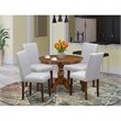Pemberly Row 5-Piece Wooden Dining Set in Walnut and Gray Finish