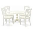Pemberly Row 5-Piece Wood Dining Table and Chair Set in Linen White