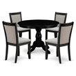 Pemberly Row 5-Piece Dining Set in Wire Brushed Black and Shitake