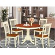 Pemberly Row 5-Piece Cherry Dining Set with Slatted Chairs in Wood