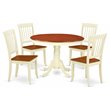 Pemberly Row 5-Piece Cherry Dining Set with Slatted Chairs in Wood
