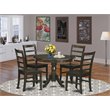 Pemberly Row 5-Piece Round Wood Dining Set in Cappuccino Finish