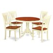 Pemberly Row 5-Piece Round Dining Set in Buttermilk & Cherry Finish