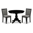 Pemberly Row 3-Piece Modern Dining Set in Black & Dark Gotham Gray
