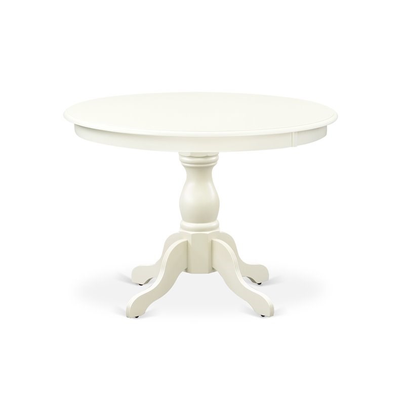 Pemberly Row 3-Piece Wood Dining Set with Fabric Seats in Linen White