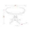 Pemberly Row 3-Piece Wood Dining Set with Fabric Seats in Linen White