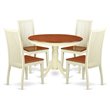 Pemberly Row 5-Piece Wood Dining Set in Buttermilk and Cherry Finish