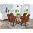 Pemberly Row 5-Piece Wood Dining Table Set with Upholstered Parson Chairs
