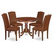 Pemberly Row 5-Piece Wood Dining Table Set with Upholstered Parson Chairs