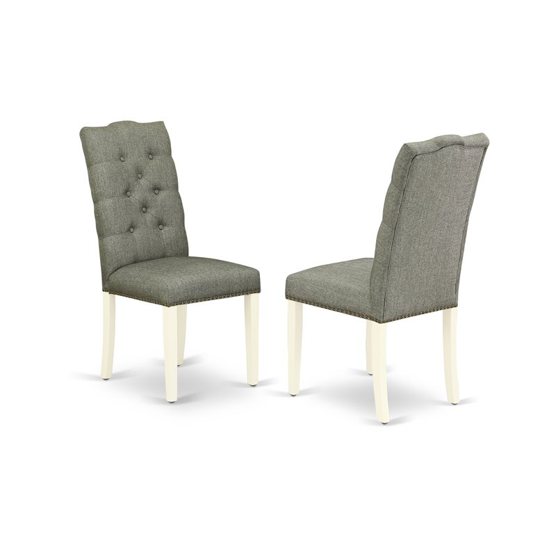 Pemberly Row 3-Piece Wood Dining Set in Linen White and Smoke Finish