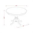 Pemberly Row 3-Piece Wood Dining Set in Linen White and Smoke Finish