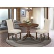 Pemberly Row 3-Piece Wood Dining Set in Mahogany and Cream Finish