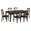 Pemberly Row 7-Piece Dining Table Set with Butterfly Leaf in Cappuccino