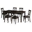 Pemberly Row 7-Piece Wood Dining Set with Butterfly Leaf in Cappuccino