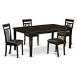 Pemberly Row 5-Piece Dining Set with Butterfly Leaf in Cappuccino