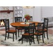 Pemberly Row 7-Piece Dining Set with Ladder-Back Chairs in Black Cherry